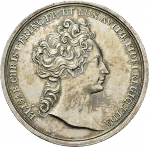 Braunschweig-Wolfenbüttel: Elisabeth Christine, Medaille auf den Übertritt zum katholischen Glauben